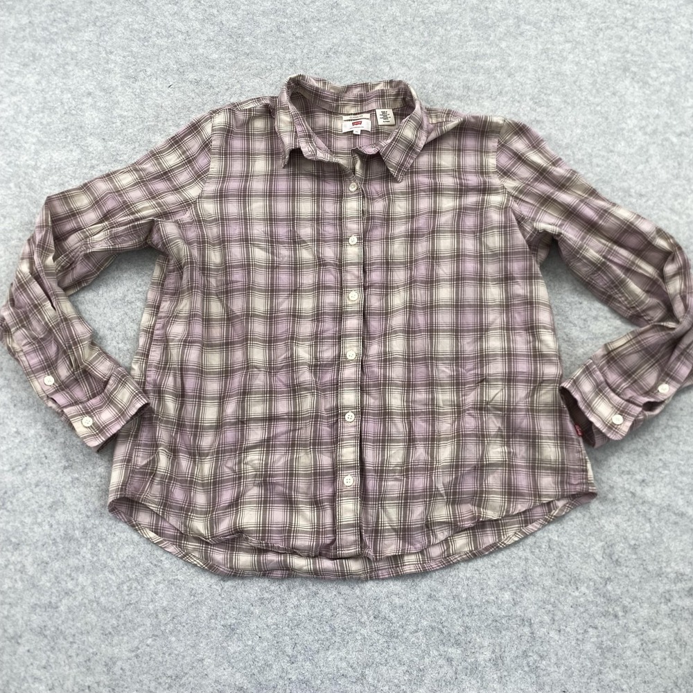 Levi's Shirt Mens XL Purple Plaid Classic Fit Long Sleeve Button Up Casual